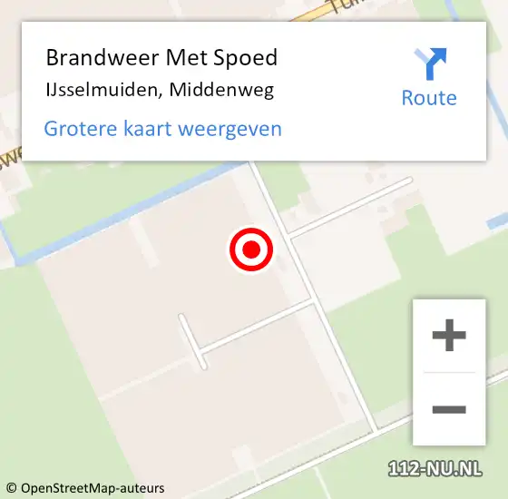 Locatie op kaart van de 112 melding: Brandweer Met Spoed Naar IJsselmuiden, Middenweg op 24 februari 2022 15:23