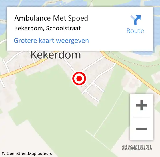 Locatie op kaart van de 112 melding: Ambulance Met Spoed Naar Kekerdom, Schoolstraat op 24 februari 2022 15:52