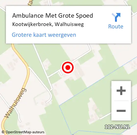 Locatie op kaart van de 112 melding: Ambulance Met Grote Spoed Naar Kootwijkerbroek, Walhuisweg op 24 februari 2022 15:53
