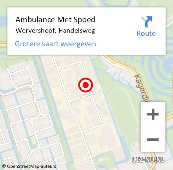Locatie op kaart van de 112 melding: Ambulance Met Spoed Naar Wervershoof, Handelsweg op 24 februari 2022 16:05