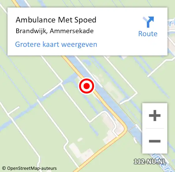 Locatie op kaart van de 112 melding: Ambulance Met Spoed Naar Brandwijk, Ammersekade op 24 februari 2022 16:49