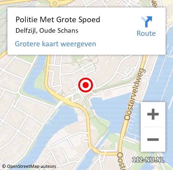 Locatie op kaart van de 112 melding: Politie Met Grote Spoed Naar Delfzijl, Oude Schans op 24 februari 2022 16:49