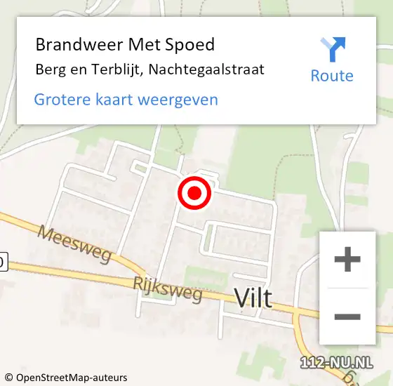 Locatie op kaart van de 112 melding: Brandweer Met Spoed Naar Berg en Terblijt, Nachtegaalstraat op 24 februari 2022 17:20