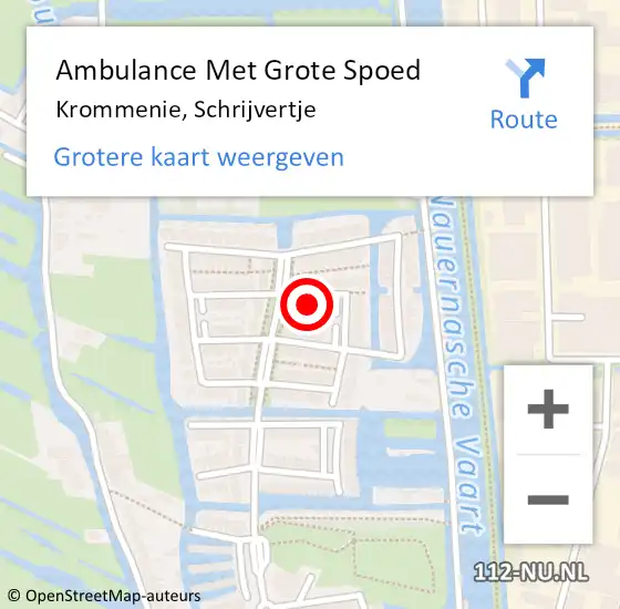 Locatie op kaart van de 112 melding: Ambulance Met Grote Spoed Naar Krommenie, Schrijvertje op 24 februari 2022 18:04