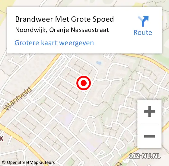 Locatie op kaart van de 112 melding: Brandweer Met Grote Spoed Naar Noordwijk, Oranje Nassaustraat op 24 februari 2022 18:24