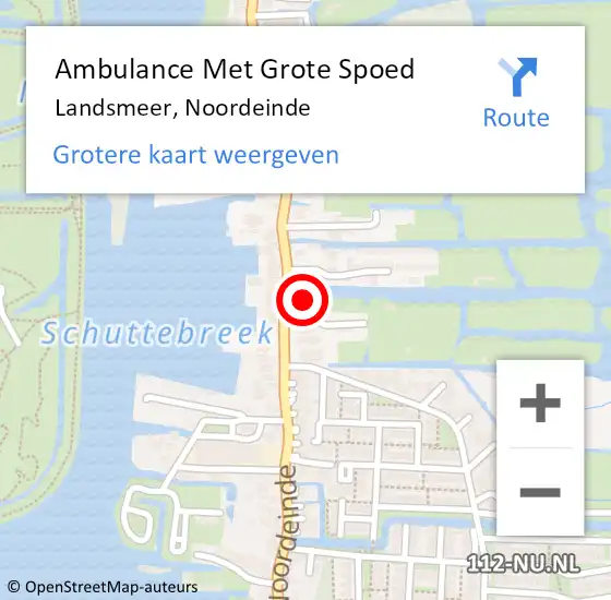 Locatie op kaart van de 112 melding: Ambulance Met Grote Spoed Naar Landsmeer, Noordeinde op 24 februari 2022 19:09