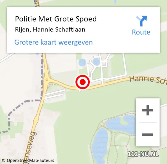 Locatie op kaart van de 112 melding: Politie Met Grote Spoed Naar Rijen, Hannie Schaftlaan op 24 februari 2022 19:57