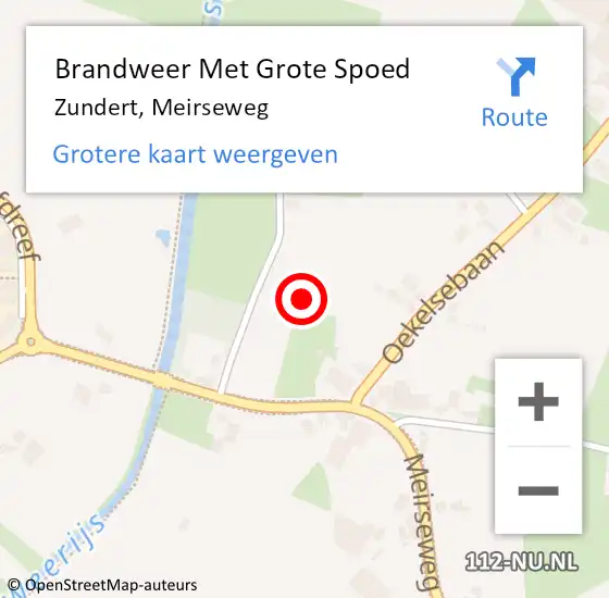 Locatie op kaart van de 112 melding: Brandweer Met Grote Spoed Naar Zundert, Meirseweg op 24 februari 2022 20:15