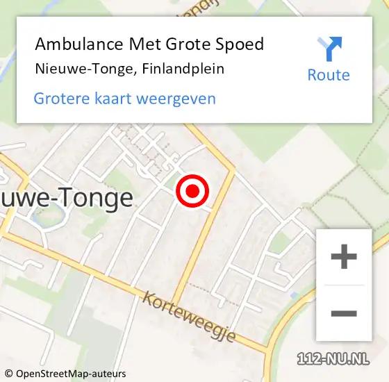 Locatie op kaart van de 112 melding: Ambulance Met Grote Spoed Naar Nieuwe-Tonge, Finlandplein op 24 februari 2022 20:39