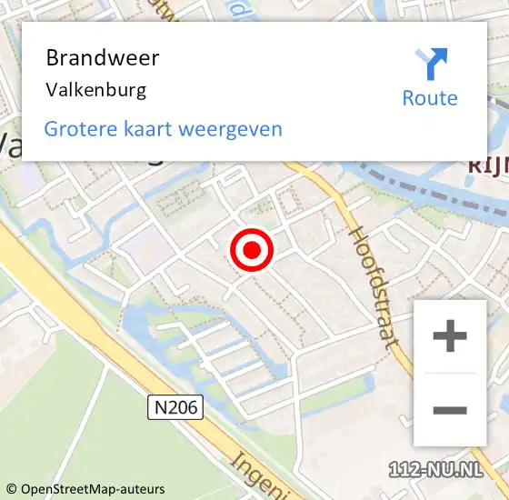 Locatie op kaart van de 112 melding: Brandweer Valkenburg op 24 februari 2022 20:41
