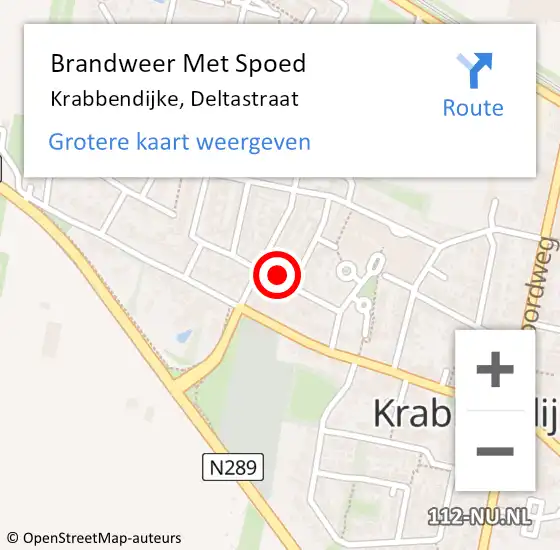 Locatie op kaart van de 112 melding: Brandweer Met Spoed Naar Krabbendijke, Deltastraat op 24 februari 2022 22:19