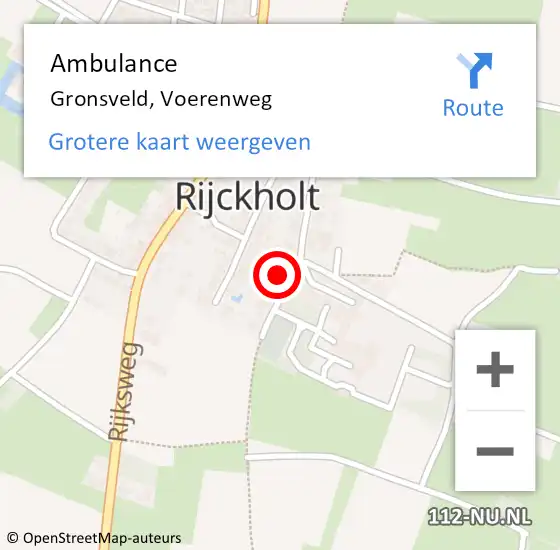 Locatie op kaart van de 112 melding: Ambulance Gronsveld, Voerenweg op 9 juli 2014 13:54