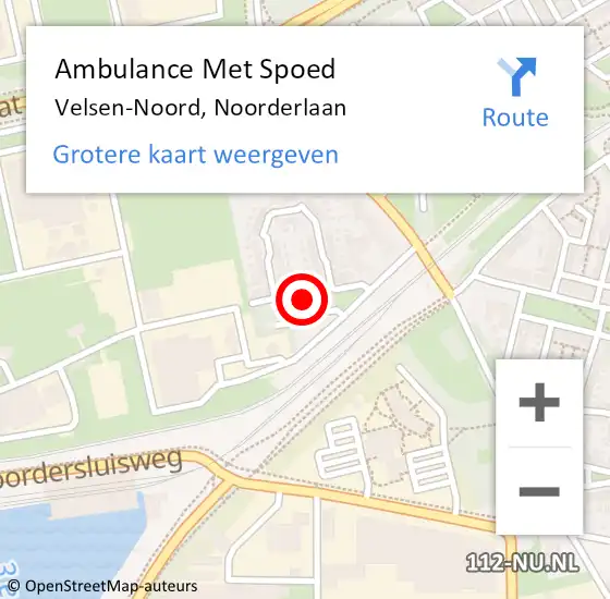 Locatie op kaart van de 112 melding: Ambulance Met Spoed Naar Velsen-Noord, Noorderlaan op 25 februari 2022 00:33