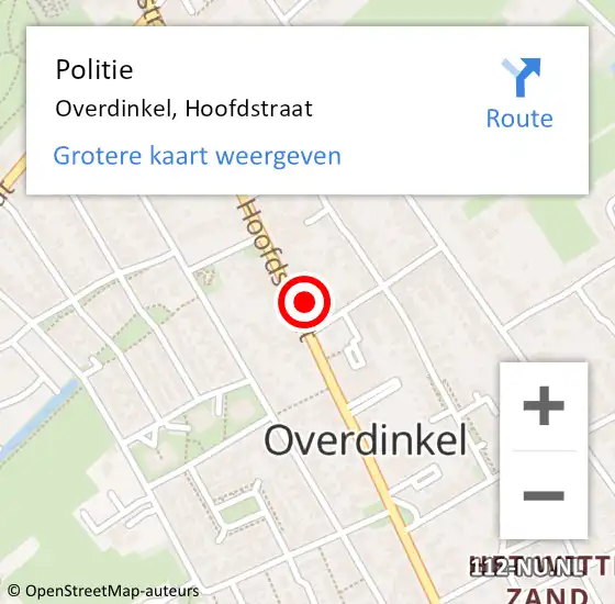 Locatie op kaart van de 112 melding: Politie Overdinkel, Hoofdstraat op 25 februari 2022 01:37