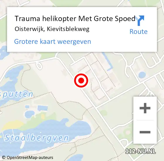 Locatie op kaart van de 112 melding: Trauma helikopter Met Grote Spoed Naar Oisterwijk, Kievitsblekweg op 25 februari 2022 02:20