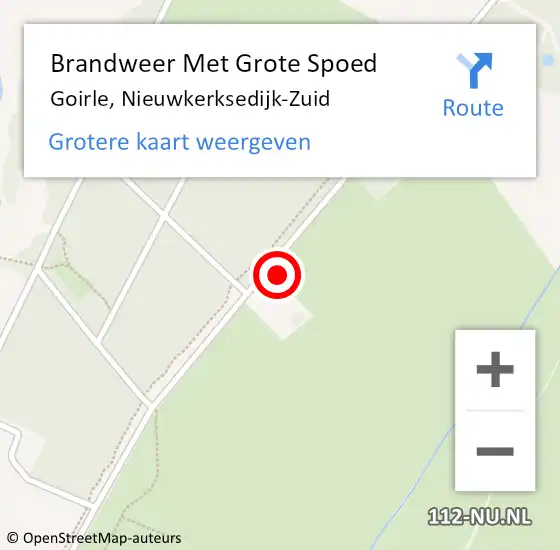 Locatie op kaart van de 112 melding: Brandweer Met Grote Spoed Naar Goirle, Nieuwkerksedijk-Zuid op 25 februari 2022 04:45