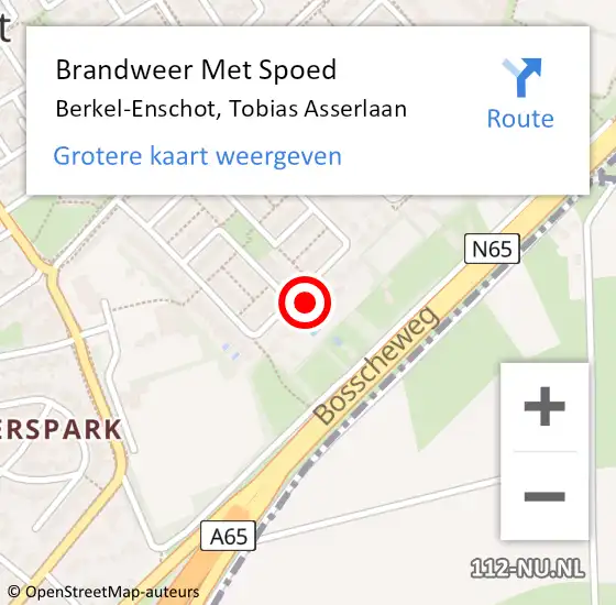 Locatie op kaart van de 112 melding: Brandweer Met Spoed Naar Berkel-Enschot, Tobias Asserlaan op 25 februari 2022 05:38