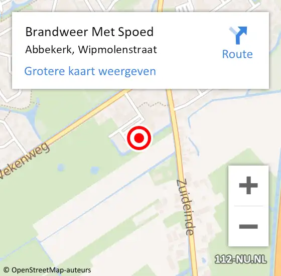 Locatie op kaart van de 112 melding: Brandweer Met Spoed Naar Abbekerk, Wipmolenstraat op 25 februari 2022 05:58