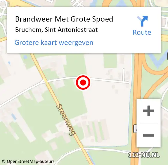 Locatie op kaart van de 112 melding: Brandweer Met Grote Spoed Naar Bruchem, Sint Antoniestraat op 25 februari 2022 06:39