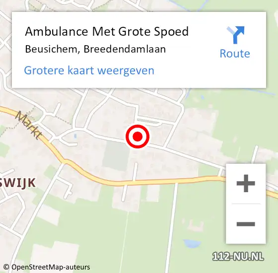 Locatie op kaart van de 112 melding: Ambulance Met Grote Spoed Naar Beusichem, Breedendamlaan op 25 februari 2022 10:17