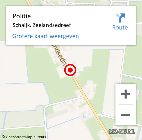 Locatie op kaart van de 112 melding: Politie Schaijk, Zeelandsedreef op 25 februari 2022 11:03