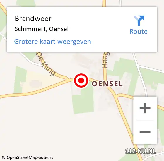 Locatie op kaart van de 112 melding: Brandweer Schimmert, Oensel op 9 juli 2014 14:27