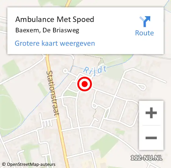 Locatie op kaart van de 112 melding: Ambulance Met Spoed Naar Baexem, De Briasweg op 9 juli 2014 14:33