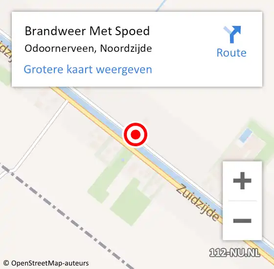 Locatie op kaart van de 112 melding: Brandweer Met Spoed Naar Odoornerveen, Noordzijde op 25 februari 2022 12:32