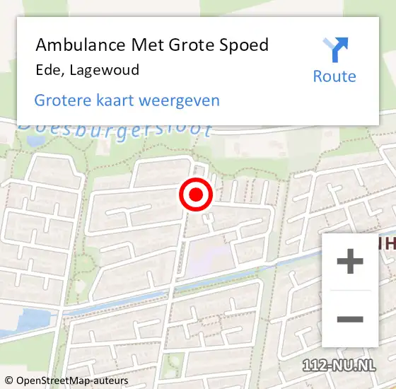 Locatie op kaart van de 112 melding: Ambulance Met Grote Spoed Naar Ede, Lagewoud op 25 februari 2022 12:35