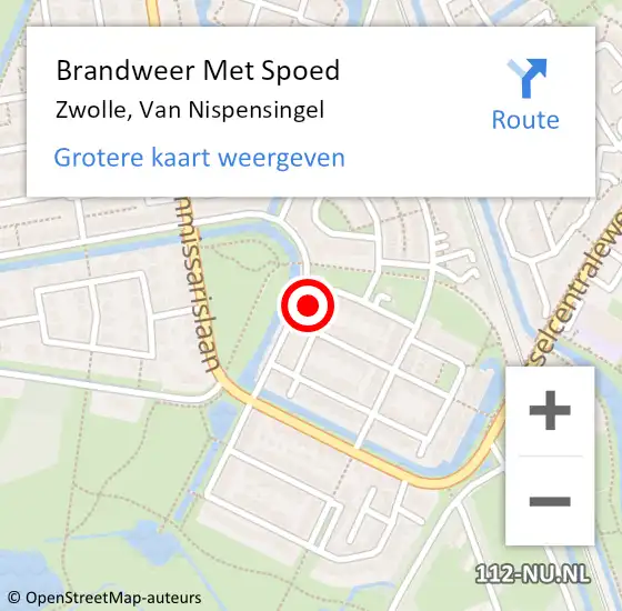 Locatie op kaart van de 112 melding: Brandweer Met Spoed Naar Zwolle, Van Nispensingel op 25 februari 2022 13:02