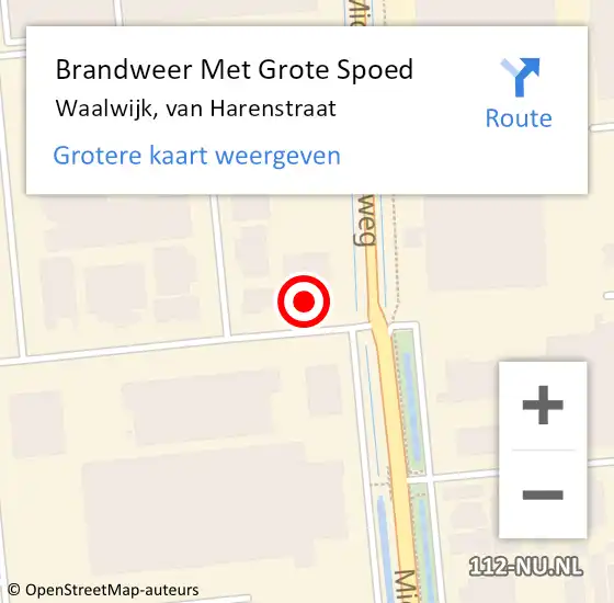 Locatie op kaart van de 112 melding: Brandweer Met Grote Spoed Naar Waalwijk, van Harenstraat op 25 februari 2022 13:50