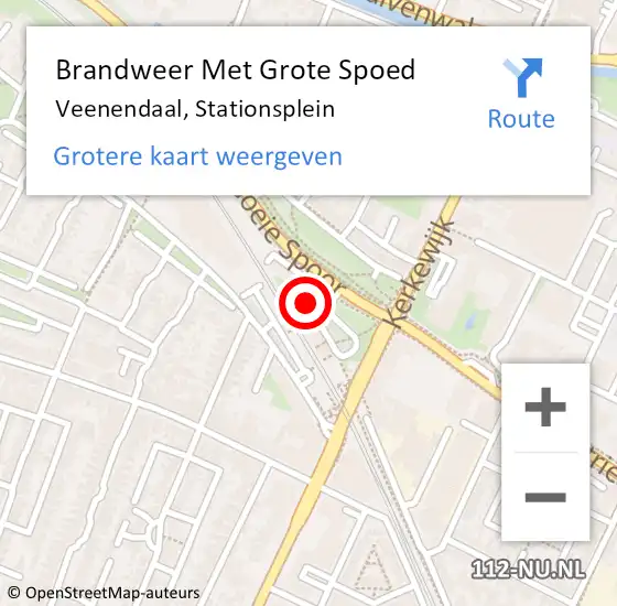 Locatie op kaart van de 112 melding: Brandweer Met Grote Spoed Naar Veenendaal, Stationsplein op 25 februari 2022 14:01