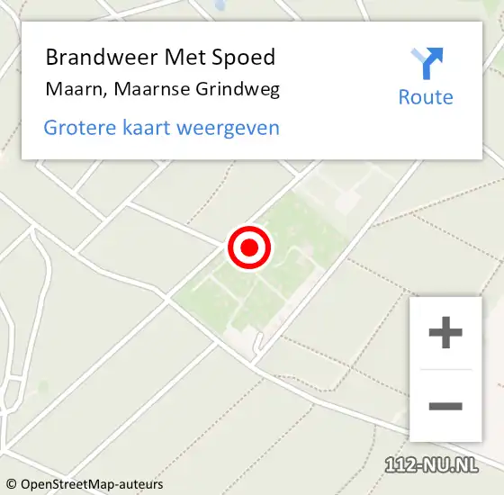 Locatie op kaart van de 112 melding: Brandweer Met Spoed Naar Maarn, Maarnse Grindweg op 25 februari 2022 14:03