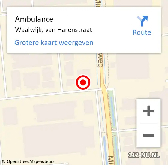 Locatie op kaart van de 112 melding: Ambulance Waalwijk, van Harenstraat op 25 februari 2022 14:09