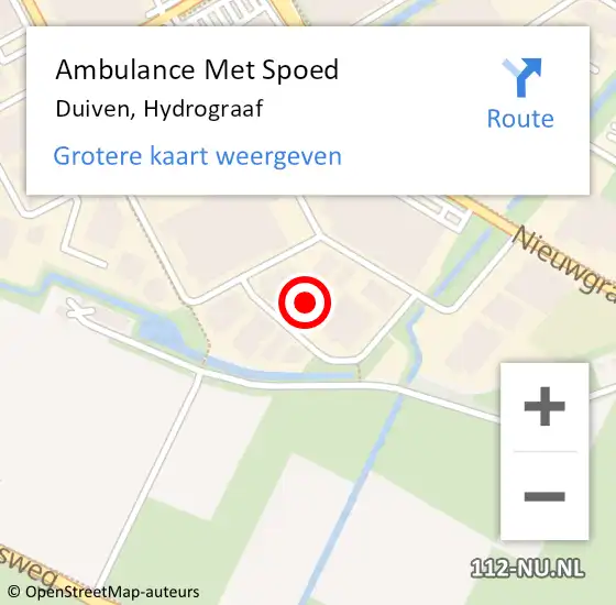 Locatie op kaart van de 112 melding: Ambulance Met Spoed Naar Duiven, Hydrograaf op 25 februari 2022 14:47