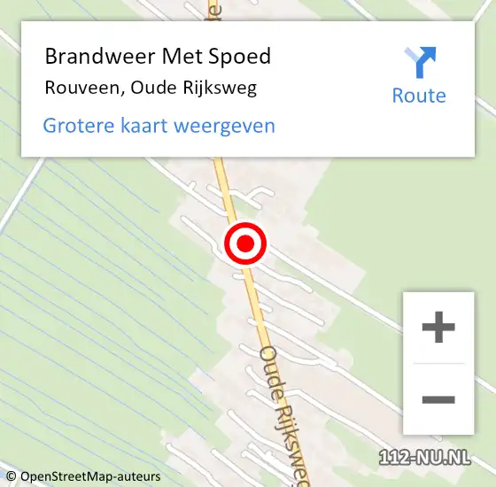 Locatie op kaart van de 112 melding: Brandweer Met Spoed Naar Rouveen, Oude Rijksweg op 9 juli 2014 14:49