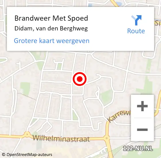 Locatie op kaart van de 112 melding: Brandweer Met Spoed Naar Didam, van den Berghweg op 25 februari 2022 15:49