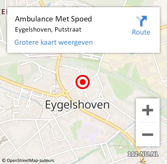 Locatie op kaart van de 112 melding: Ambulance Met Spoed Naar Eygelshoven, Putstraat op 9 juli 2014 14:53