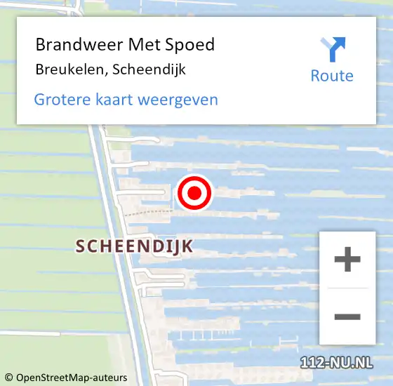 Locatie op kaart van de 112 melding: Brandweer Met Spoed Naar Breukelen, Scheendijk op 25 februari 2022 16:02