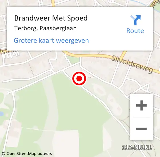 Locatie op kaart van de 112 melding: Brandweer Met Spoed Naar Terborg, Paasberglaan op 25 februari 2022 16:31