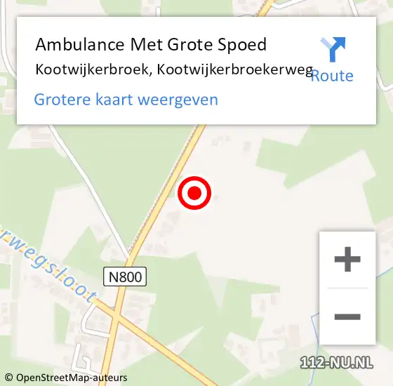 Locatie op kaart van de 112 melding: Ambulance Met Grote Spoed Naar Kootwijkerbroek, Kootwijkerbroekerweg op 25 februari 2022 16:41