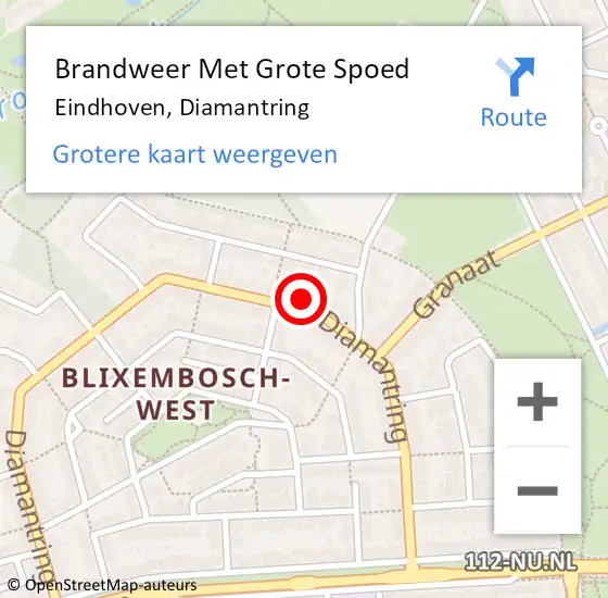 Locatie op kaart van de 112 melding: Brandweer Met Grote Spoed Naar Eindhoven, Diamantring op 25 februari 2022 16:53