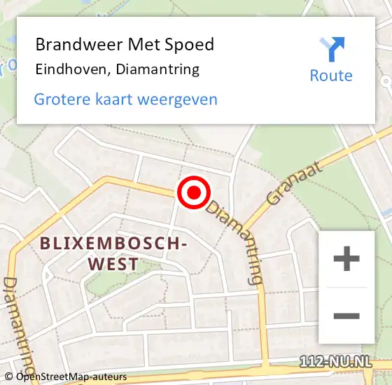 Locatie op kaart van de 112 melding: Brandweer Met Spoed Naar Eindhoven, Diamantring op 25 februari 2022 16:54