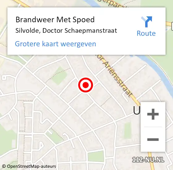 Locatie op kaart van de 112 melding: Brandweer Met Spoed Naar Silvolde, Doctor Schaepmanstraat op 25 februari 2022 17:12