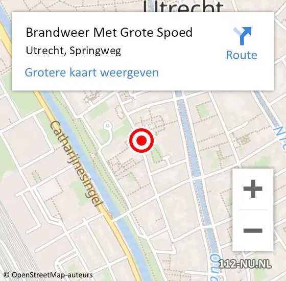 Locatie op kaart van de 112 melding: Brandweer Met Grote Spoed Naar Utrecht, Springweg op 25 februari 2022 17:41