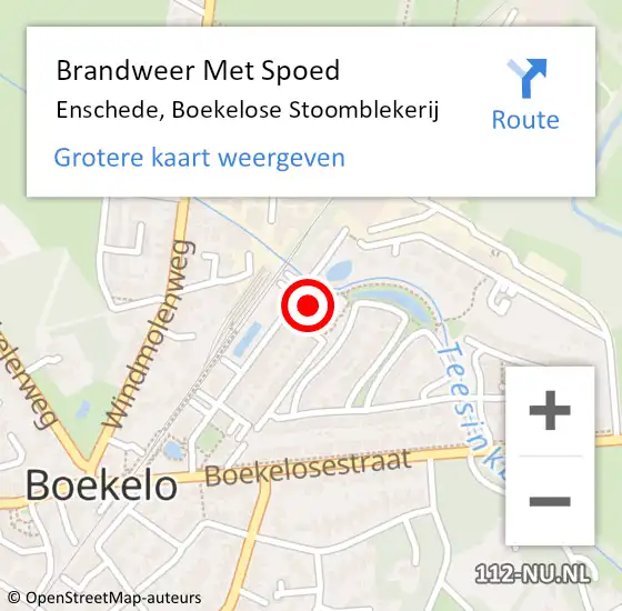 Locatie op kaart van de 112 melding: Brandweer Met Spoed Naar Enschede, Boekelose Stoomblekerij op 25 februari 2022 18:17