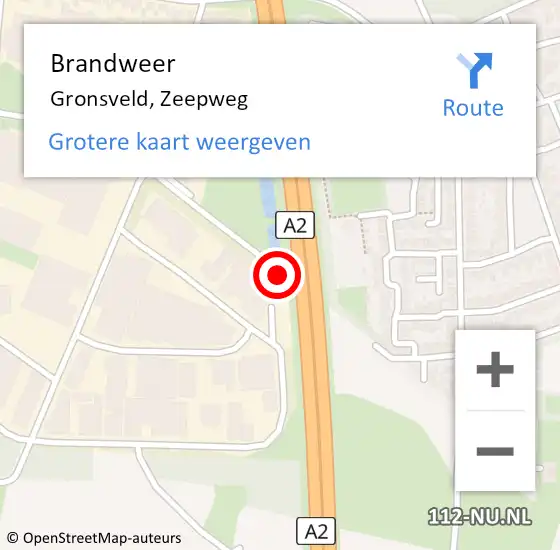 Locatie op kaart van de 112 melding: Brandweer Gronsveld, Zeepweg op 9 juli 2014 15:10