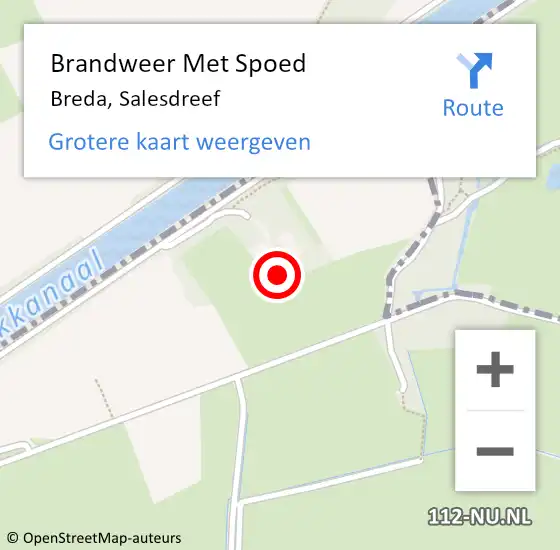 Locatie op kaart van de 112 melding: Brandweer Met Spoed Naar Breda, Salesdreef op 25 februari 2022 19:40