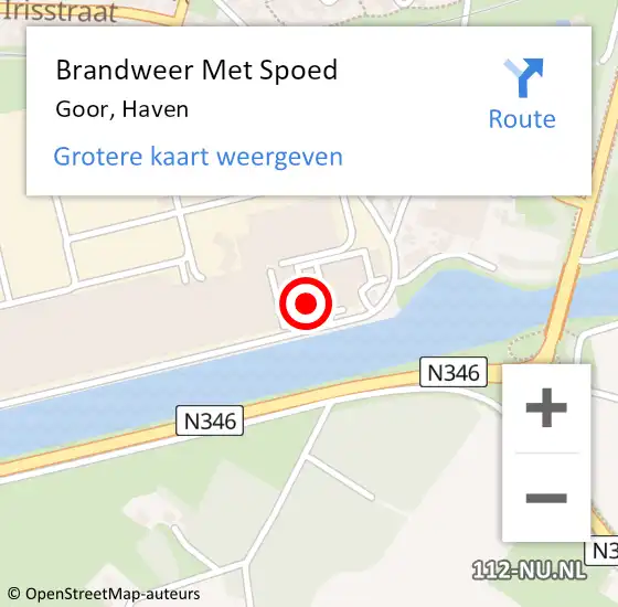 Locatie op kaart van de 112 melding: Brandweer Met Spoed Naar Goor, Haven op 25 februari 2022 19:51