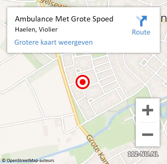 Locatie op kaart van de 112 melding: Ambulance Met Grote Spoed Naar Haelen, Violier op 25 februari 2022 20:41